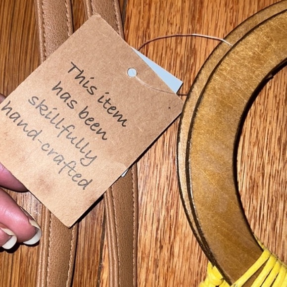 NWT NEW BOHO YELLOW CROCHET CUSTOM PURSE BAG - Picture 2 of 6